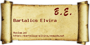 Bartalics Elvira névjegykártya